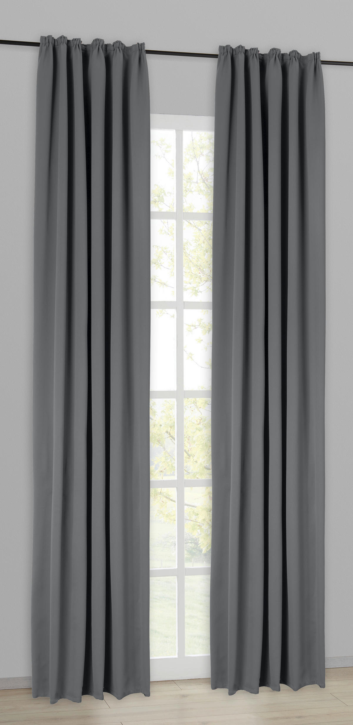 POCOline Verdunklungsvorhang Luna grau B/L: ca. 140x245 cm Luna - grau (140,00/245,00cm) - POCOline