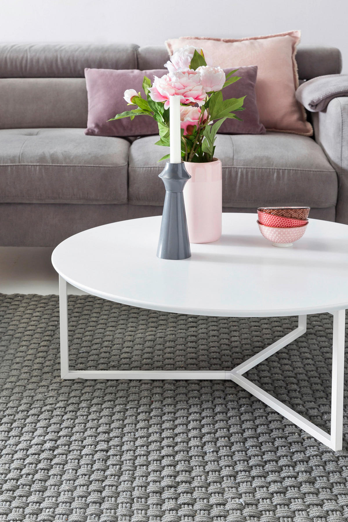 Wohnling Couchtisch weiß weiß MDF Metall B/H/T: ca. 80x33x80 cm Couchtisch - weiß (80,00/33,00/80,00cm) - Wohnling