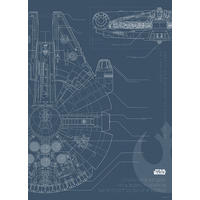 Komar Poster Star Wars Blueprint Falcon Star Wars B/L: ca. 50x70 cm Star Wars Blueprint Falcon - (50,00/70,00cm) - Komar