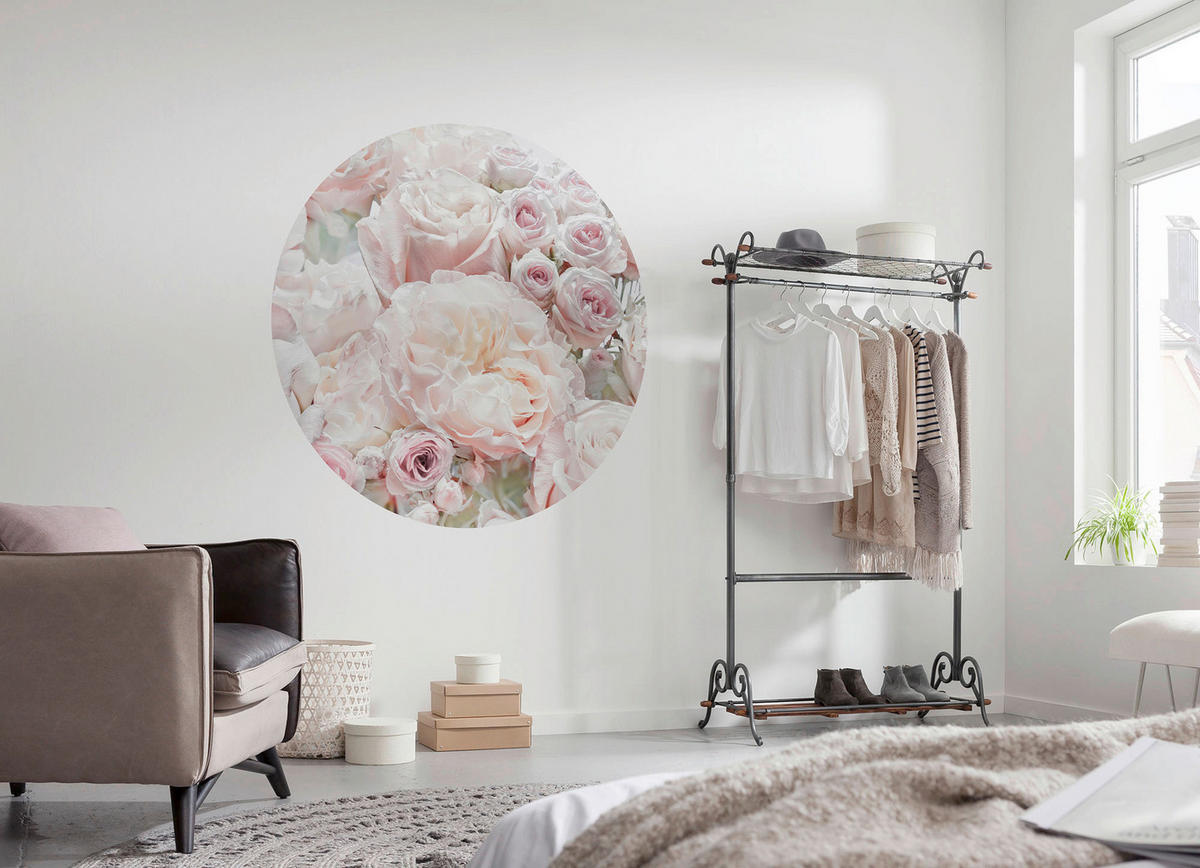 Komar Fototapete Pink and Cream Roses D: ca. 125 cm Pink and Cream Roses - (125,00cm) - Komar