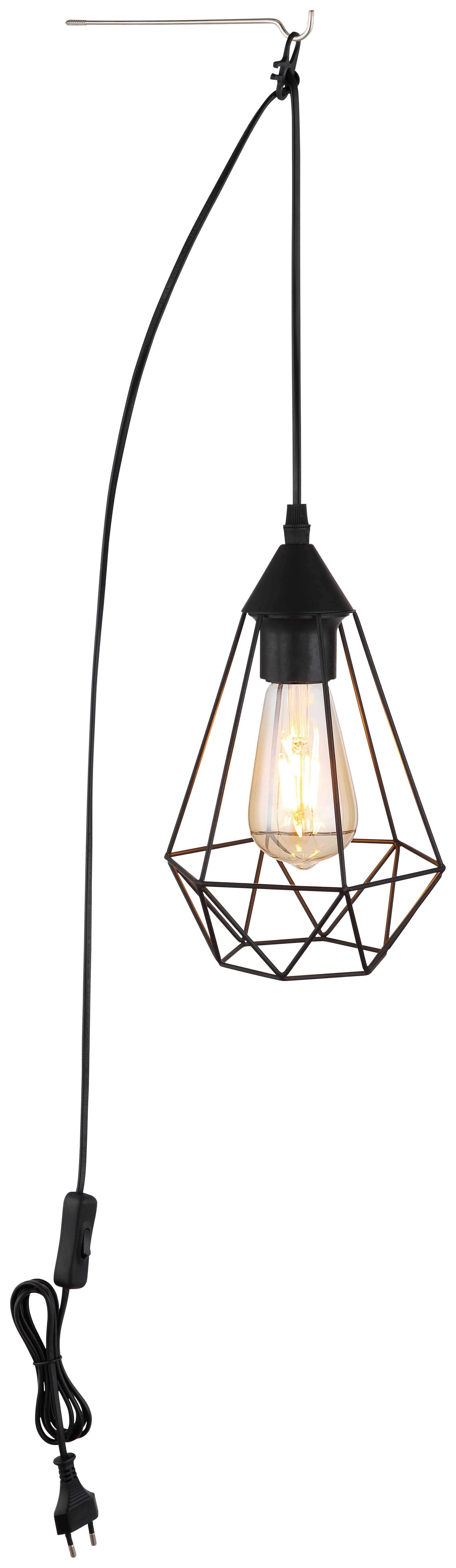 GLOBO Pendelleuchte ZACHARY 15745 schwarz Metall H/D: ca. 26x17 cm E27 1 Brennstellen ZACHARY - schwarz (17,00/26,00cm) - GLOBO