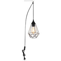 GLOBO Pendelleuchte ZACHARY 15745 schwarz Metall H/D: ca. 26x17 cm E27 1 Brennstellen ZACHARY - schwarz (17,00/26,00cm) - GLOBO