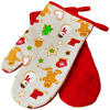 Ofenhandschuhe Ofenhandschuhe-Paar_Weihnachten - beige/rot (17,00/29,00cm)