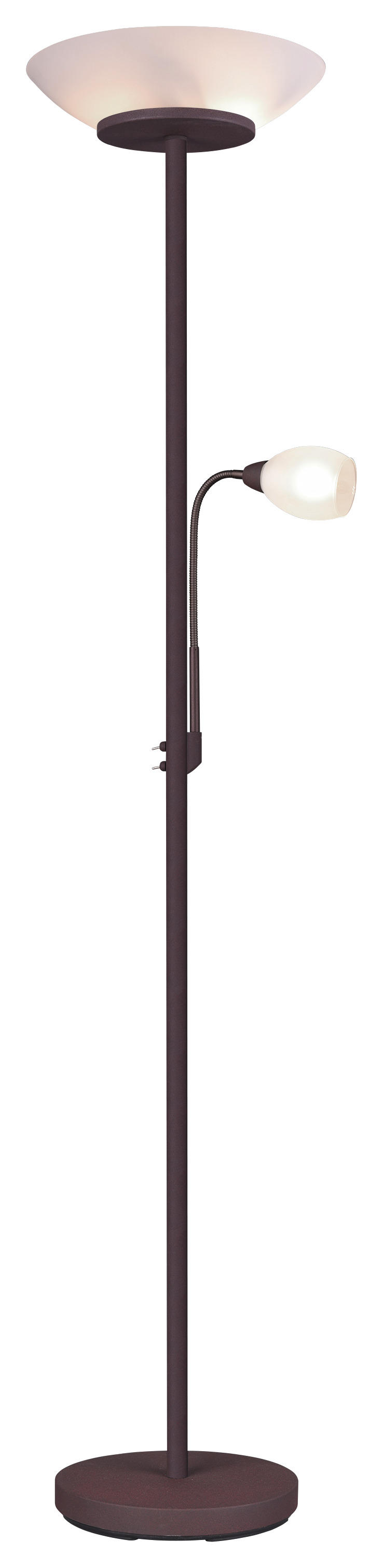 Reality Deckenfluter R40063124 rost weiß Metall Glas H/D: ca. 180x34 cm E27 2 Brennstellen Deckenfluter_Gerry - weiß/rost (34,00/180,00cm)