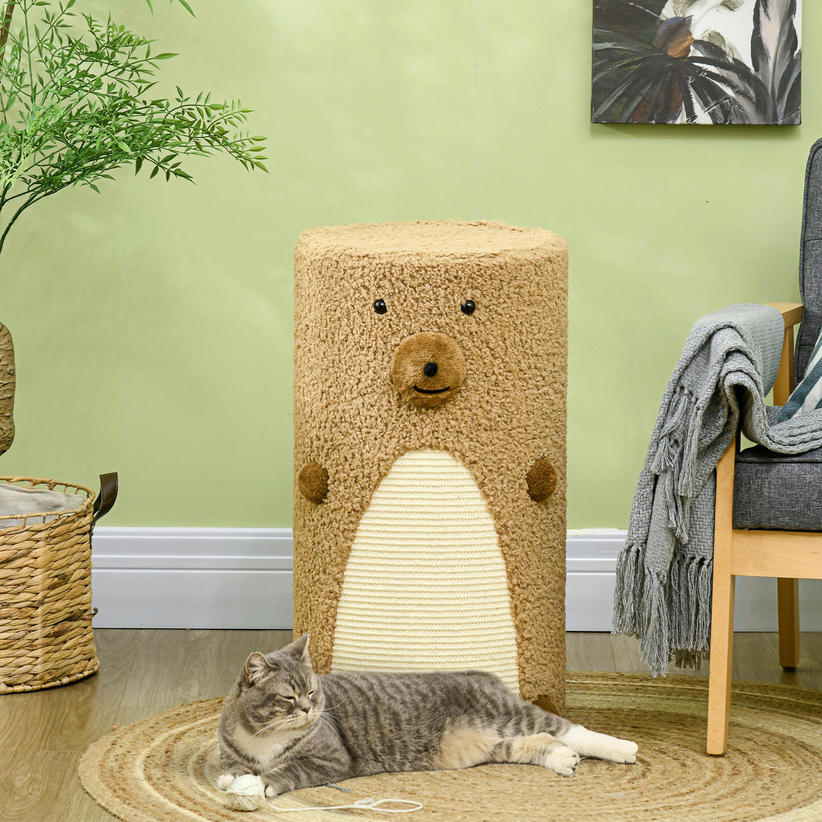 PawHut Katzen-Zubehör braun Edelstahl B/H/L: ca. 35x35x66 cm Katzenturm - braun (66,00/35,00/35,00cm) - PawHut