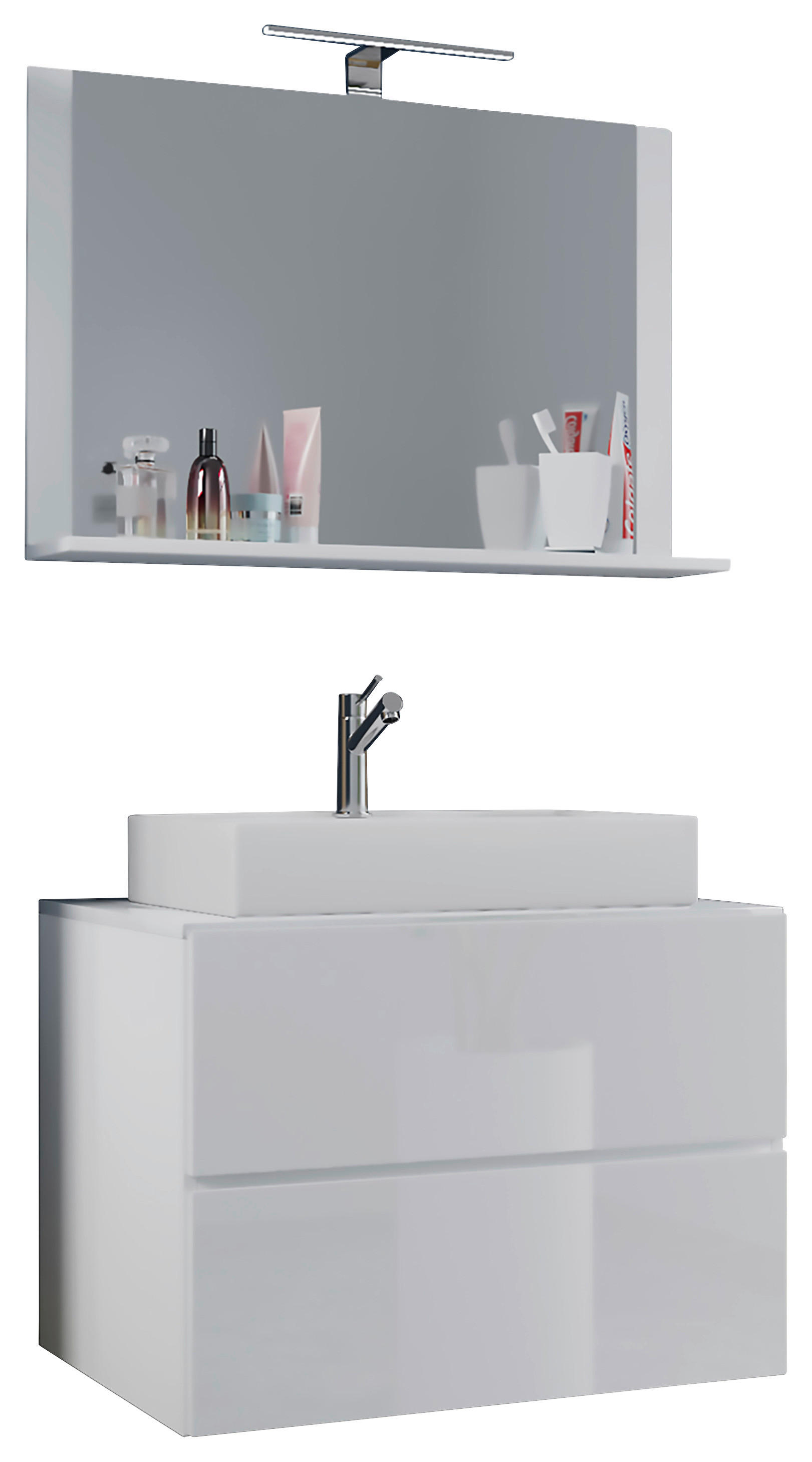 Waschplatz 3tlg-Lendas weiß weiß B/H/T: ca. 61x134x51,4 cm 3tlg-Lendas - weiß (61,00/134,00/51,40cm) - VCM Möbel
