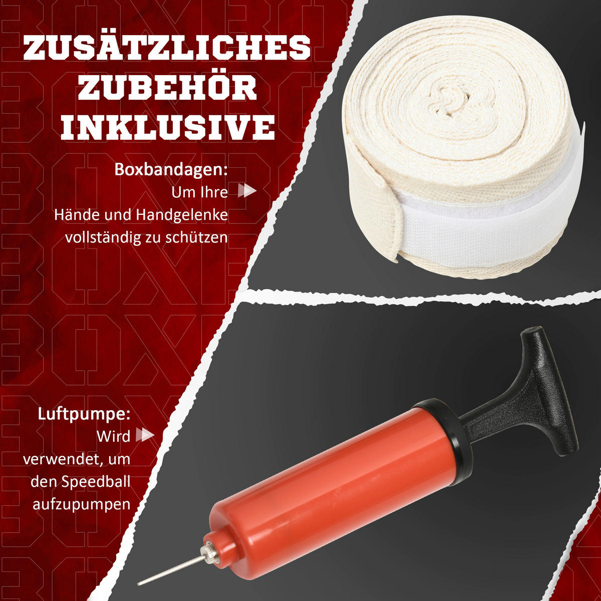 SPORTNOW Fitness-Zubehör schwarz Kunststoff B/H/L: ca. 48x80,5x205 cm Boxständer - blau/rot (205,00/48,00/80,50cm) - SPORTNOW