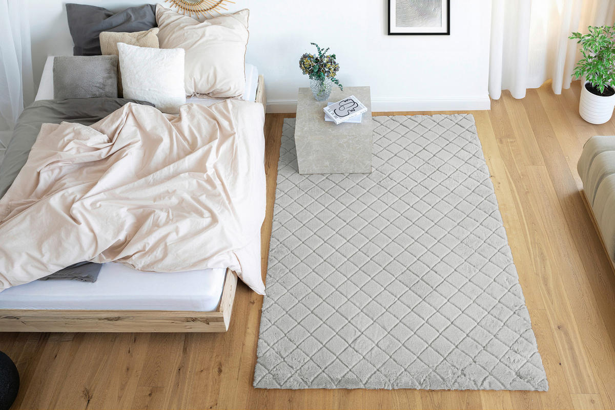 Padiro Hochflorteppich Imala 125 grau B/H/L: ca. 120x3x160 cm Imala 125 - grau (160,00/120,00/3,00cm) - Padiro