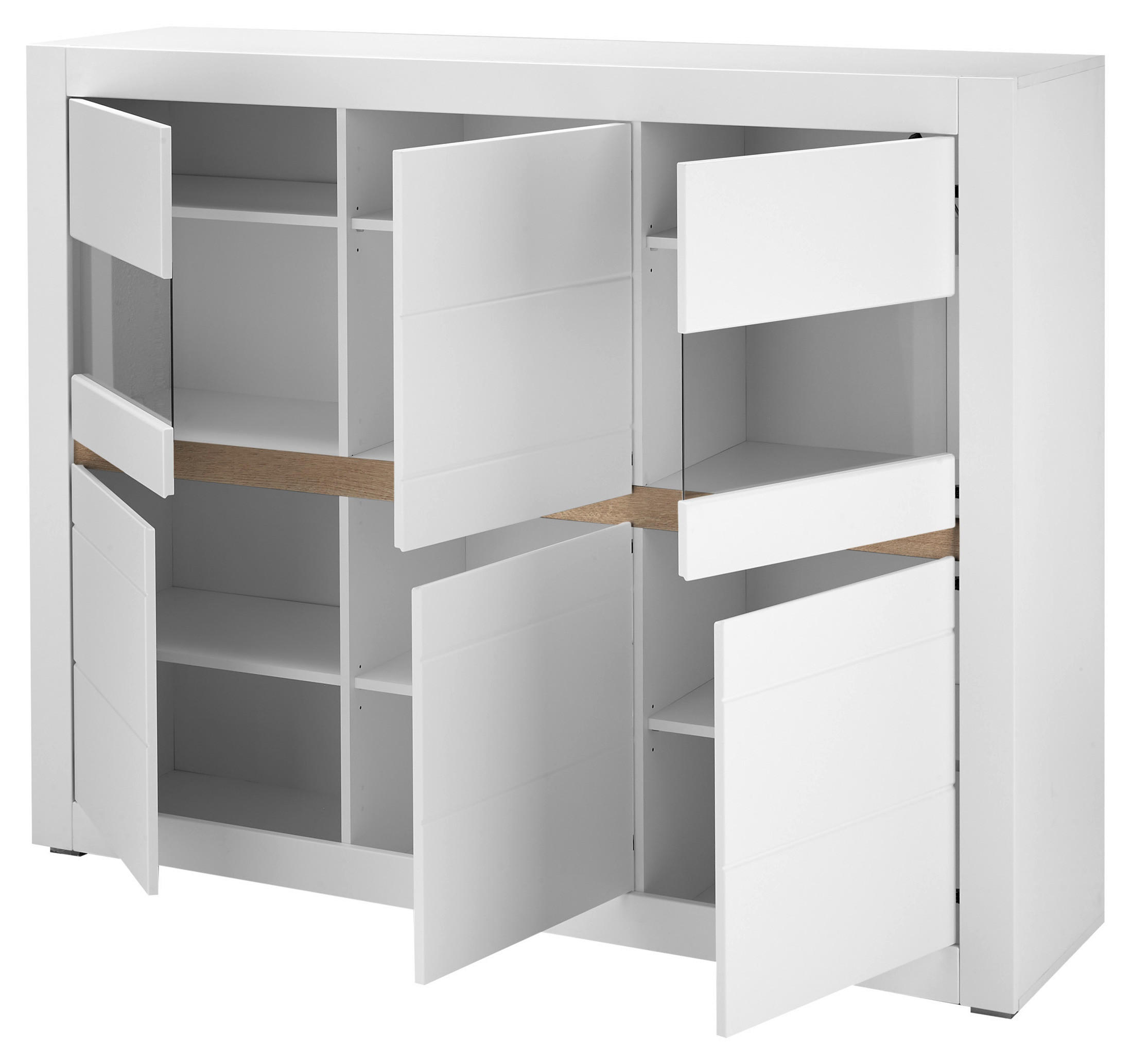 Highboard Chester weiß matt B/H/T: ca. 165x132x42 cm Chester - weiß (165,00/132,00/42,00cm)