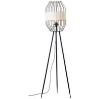 Brilliant Stehleuchte Slope 93132/76 schwarz natur Metall Textil H/D: ca. 134x45 cm E27 1 Brennstellen Slope - natur/schwarz (45,00/134,00cm) - Brilliant