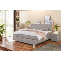Boxspringbett  beige Flachgewebe Liegefläche B/L: ca. 180x200 cm Finja_H3_Boxspringbett - beige (189,00/106,00/213,00cm)