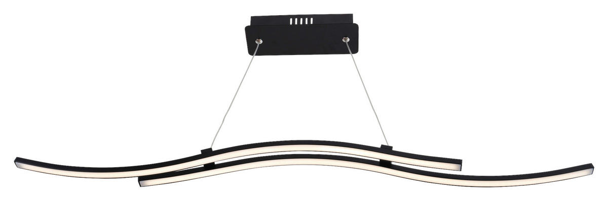 Näve Leuchten Pendelleuchte 7091722 schwarz Kunststoff Metall B/H/T: ca. 8,5x110x96 cm null 2 Brennstellen Onda - schwarz (8,50/110,00/96,00cm) - Näve Leuchten