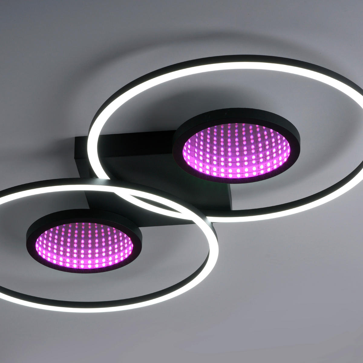 Just Light LED Deckenleuchte schwarz weiß Kunststoff Aluminium H/L: ca. 7x70 cm 2 Brennstellen LED-Deckenleuchte_Tunel - weiß/schwarz (70,00cm) - Just Light