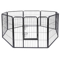Haustierlaufstall schwarz Metall Haustierlaufstall 210x80cm - schwarz