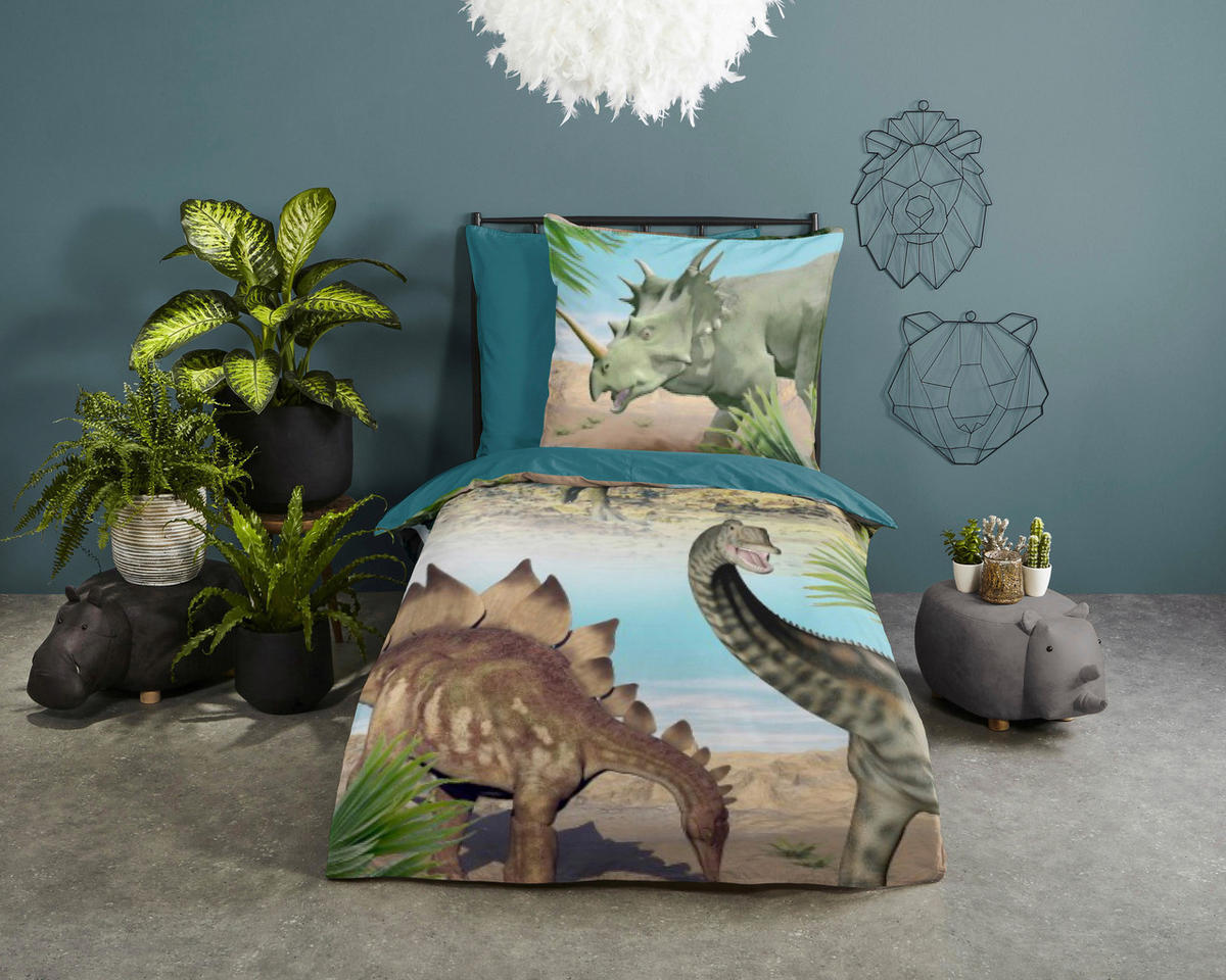 Baumwoll Bettwäsche Dino Renforce Dino - Multi (135,00/200,00cm) - Good Morning