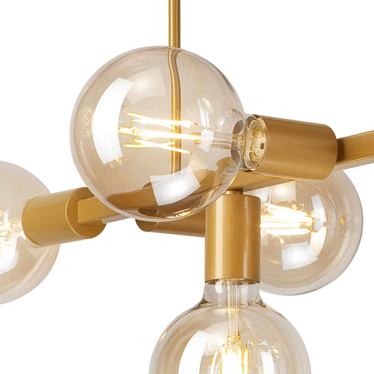 Lamkur Deckenleuchte gold Stahl B/H/L: ca. 93x39x93 cm E27 8 Brennstellen ASTRID - gold (93,00/93,00/39,00cm) - Lamkur