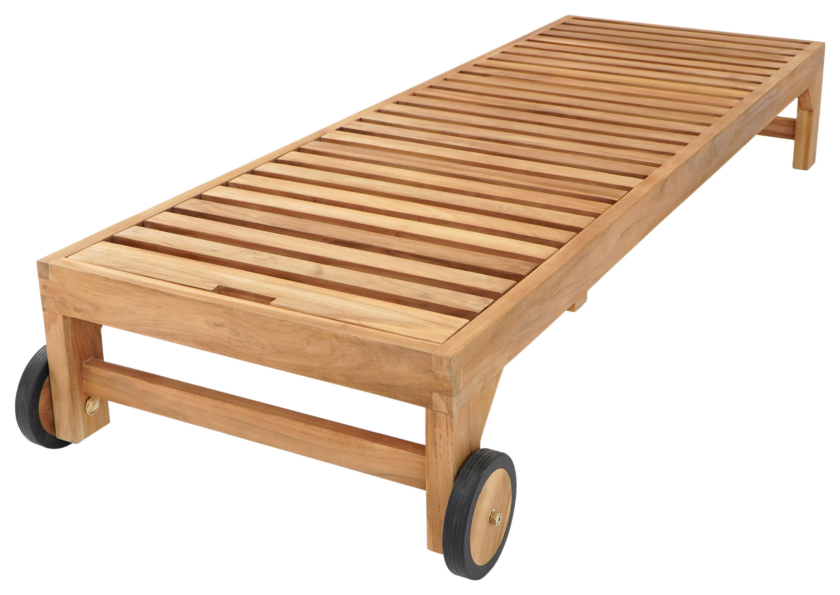 AXI Outdoor Living Gartenliege Rama braun Teakholz B/H/L: ca. 65x30x200 cm Rama - braun/beige (200,00/65,00/30,00cm) - AXI Outdoor Living