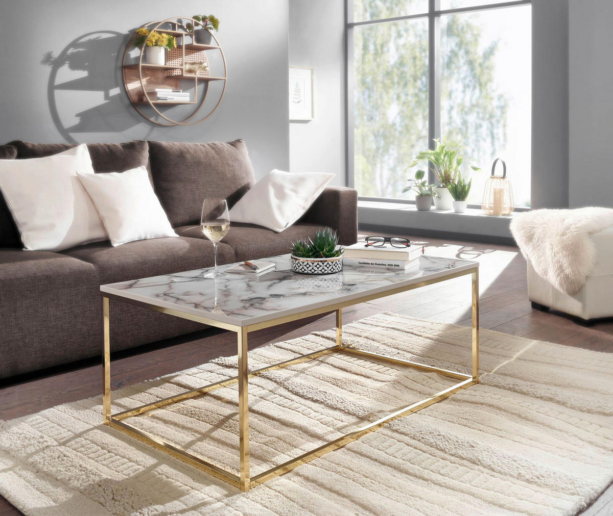 Couchtisch weiß B/H/T: ca. 60x40x100 cm Couchtisch - weiß (60,00/40,00/100,00cm) - Wohnling