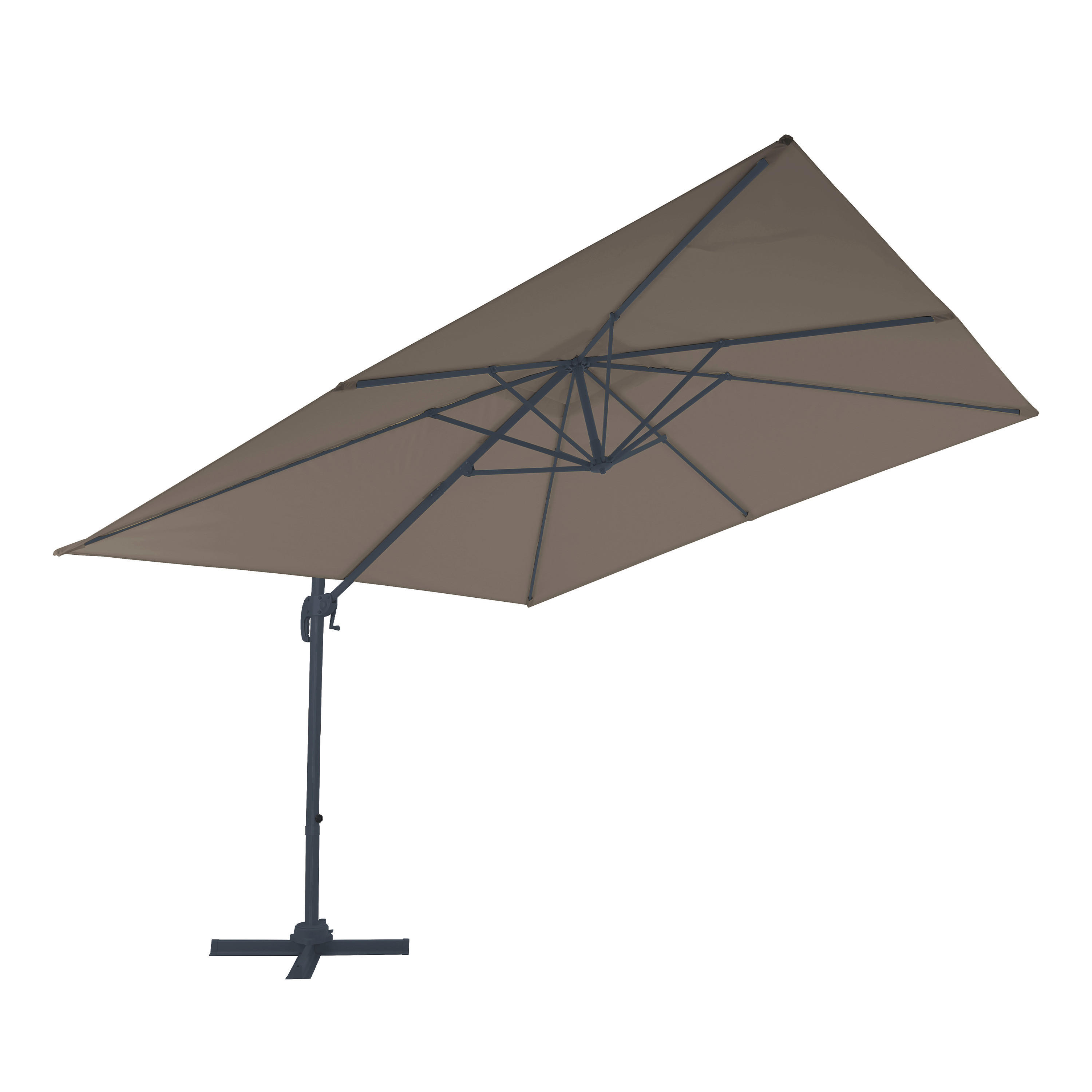 Axi Ampelschirm Nima 300 cm x 300 cm Anthrazit/Taupe günstig online kaufen