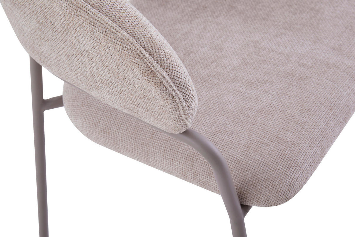 Stuhl CURVE grau taupe Metall Stoff B/H/T: ca. 60x86x58 cm CURVE - taupe/grau (60,00/86,00/58,00cm) - byLIVING
