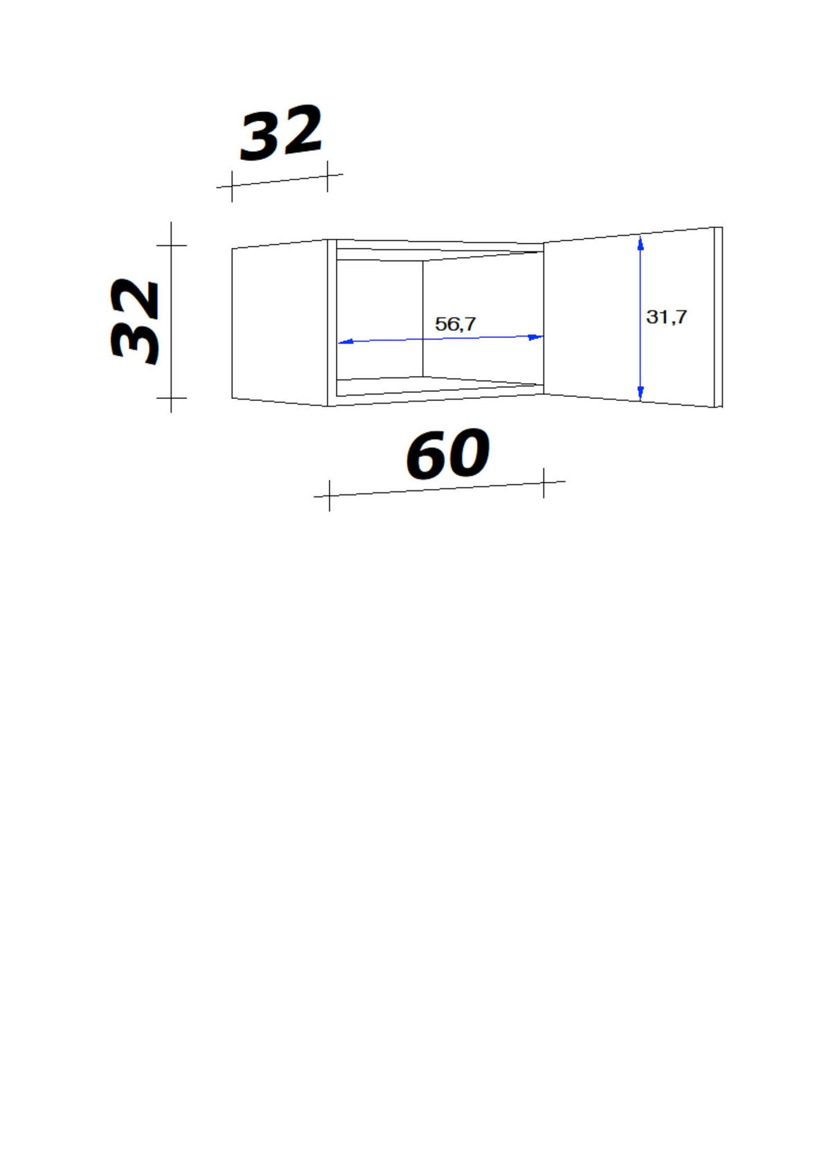 Hängeschrank Vita weiß matt B/H/T: ca. 60x32x32 cm Vita - weiß/Edelstahl (60,00/32,00/32,00cm) - Flex-Well