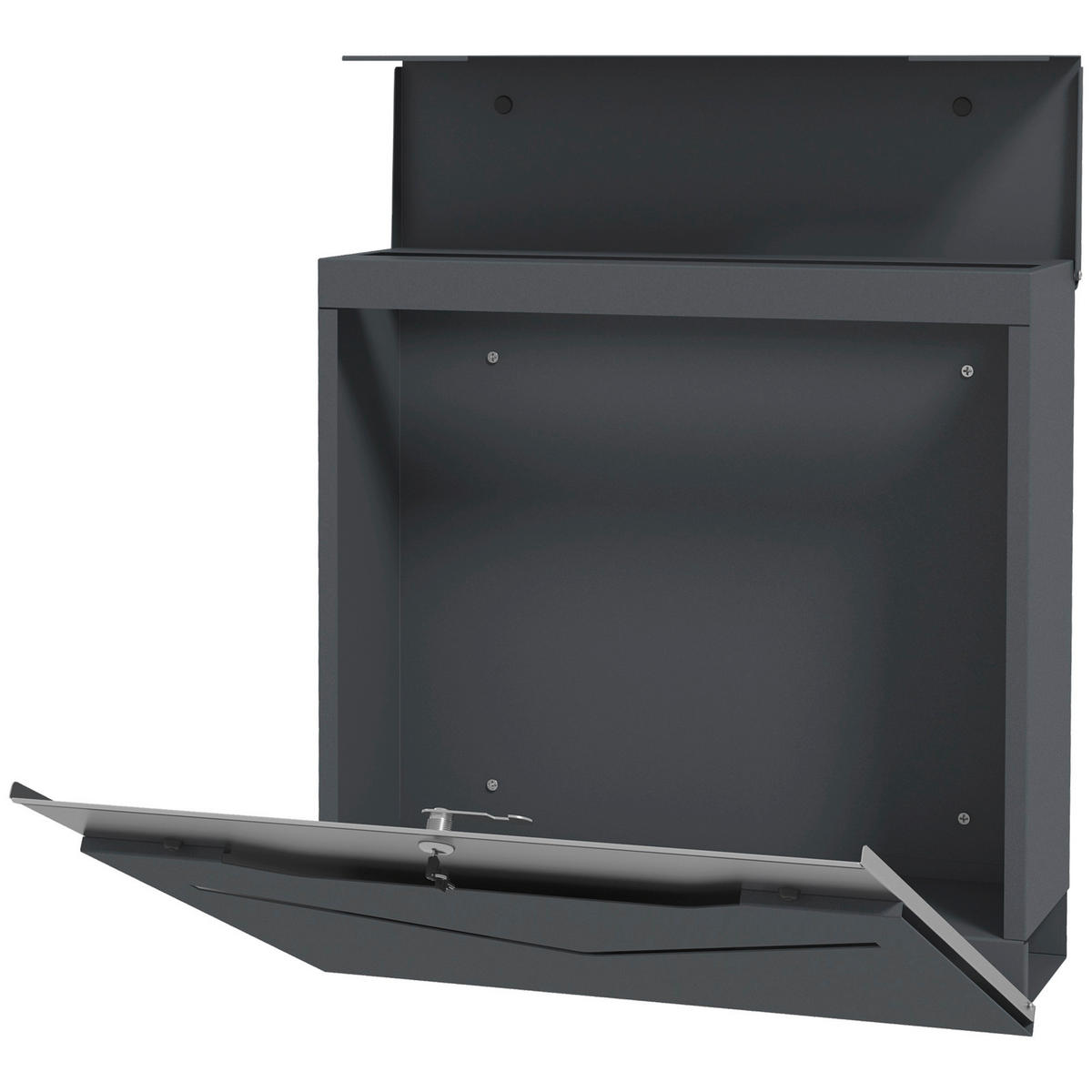HOMCOM Briefkasten dunkelgrau B/H/L: ca. 10,5x37x37 cm Briefkasten - dunkelgrau (37,00/10,50/37,00cm) - HOMCOM
