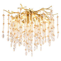 GLOBO Deckenleuchte klar amber gold Metall Glas H/D: ca. 48x60 cm E14 8 Brennstellen Gloria - gold/klar (60,00/48,00cm) - GLOBO