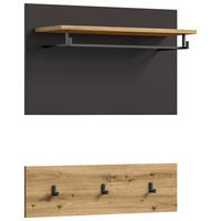 Garderobenpaneel CANU edles Basaltgrau Nachbildung Eiche Artisan Nachbildung B/H/T: ca. 80x73x27 cm CANU - Eiche/edles Basaltgrau (80,00/73,00/27,00cm) - xonox.home