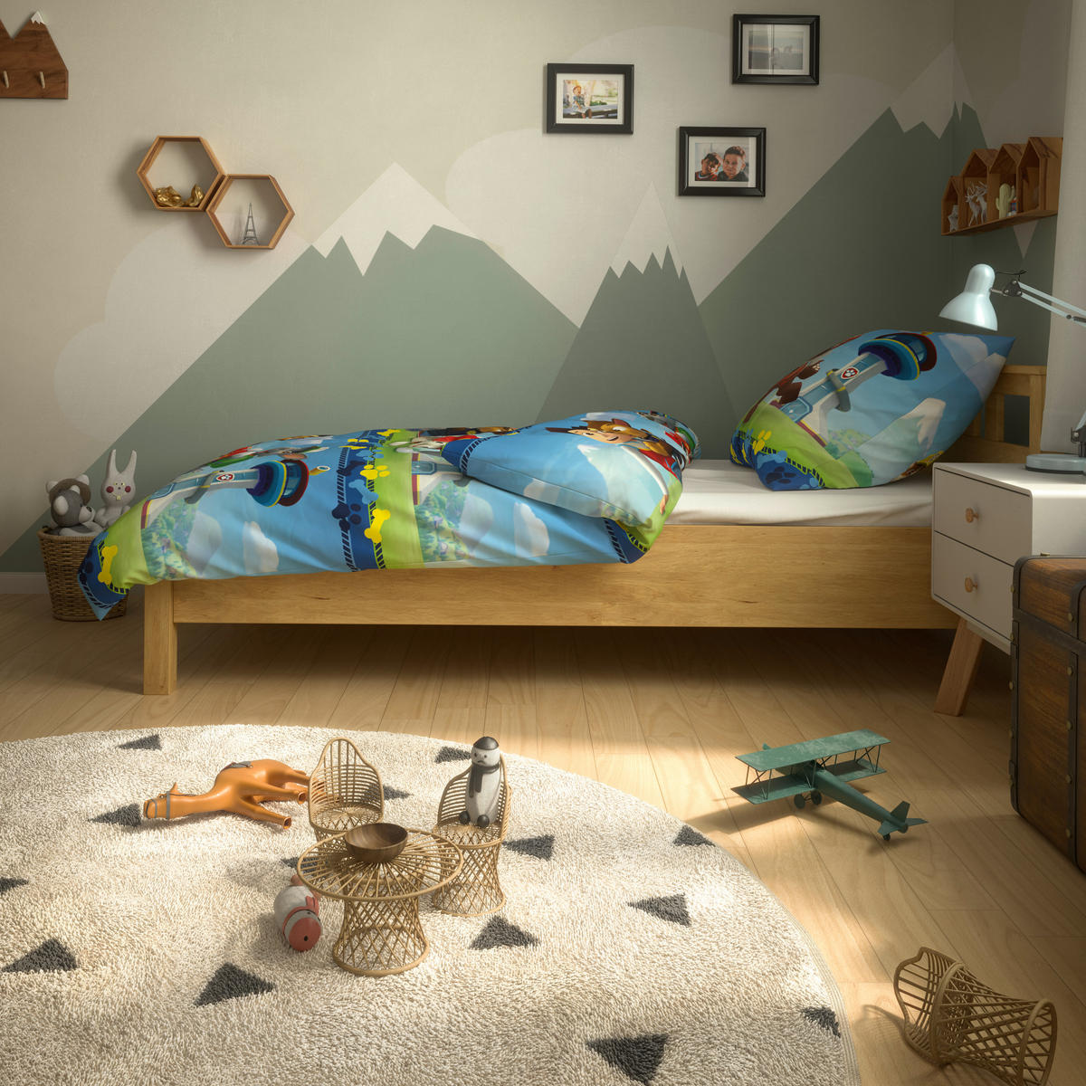 Microfaser Bettwäsche Paw Patrol Paw Patrol - blau (135,00/200,00cm)