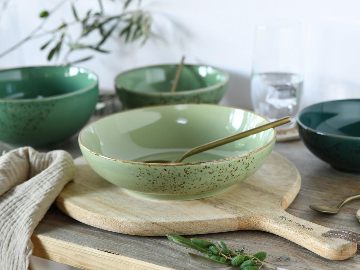 CreaTable Schüsselset Nature Collection grün Steinzeug Nature Collection - grün - CreaTable