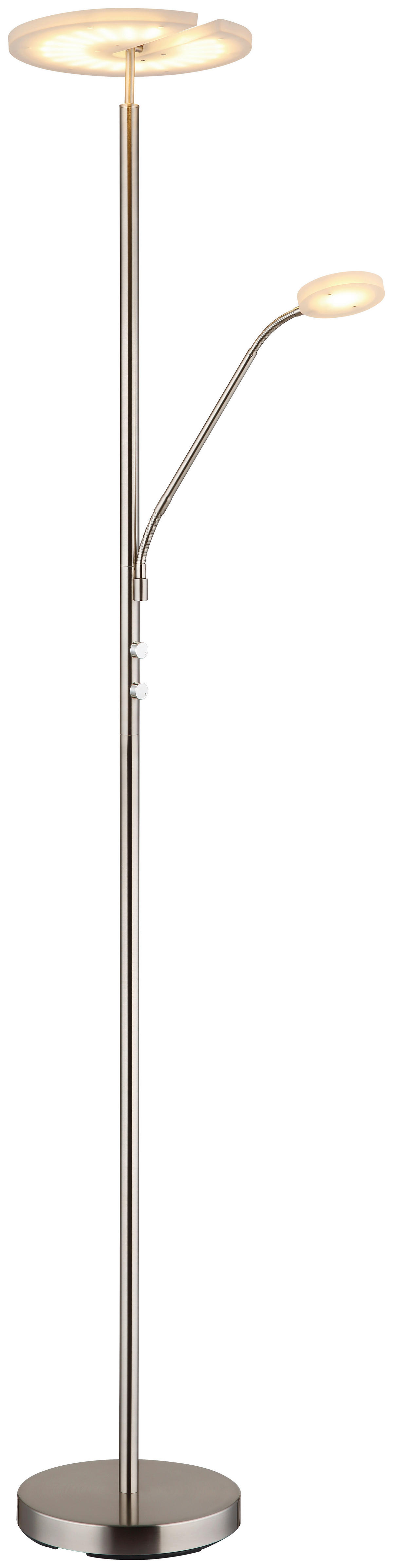 GLOBO Deckenfluter Satiniert nickel matt Acryl Metall H/D: ca. 180x30 cm 1 Brennstellen Stanford - nickel matt/Satiniert (30,00/180,00cm) - GLOBO