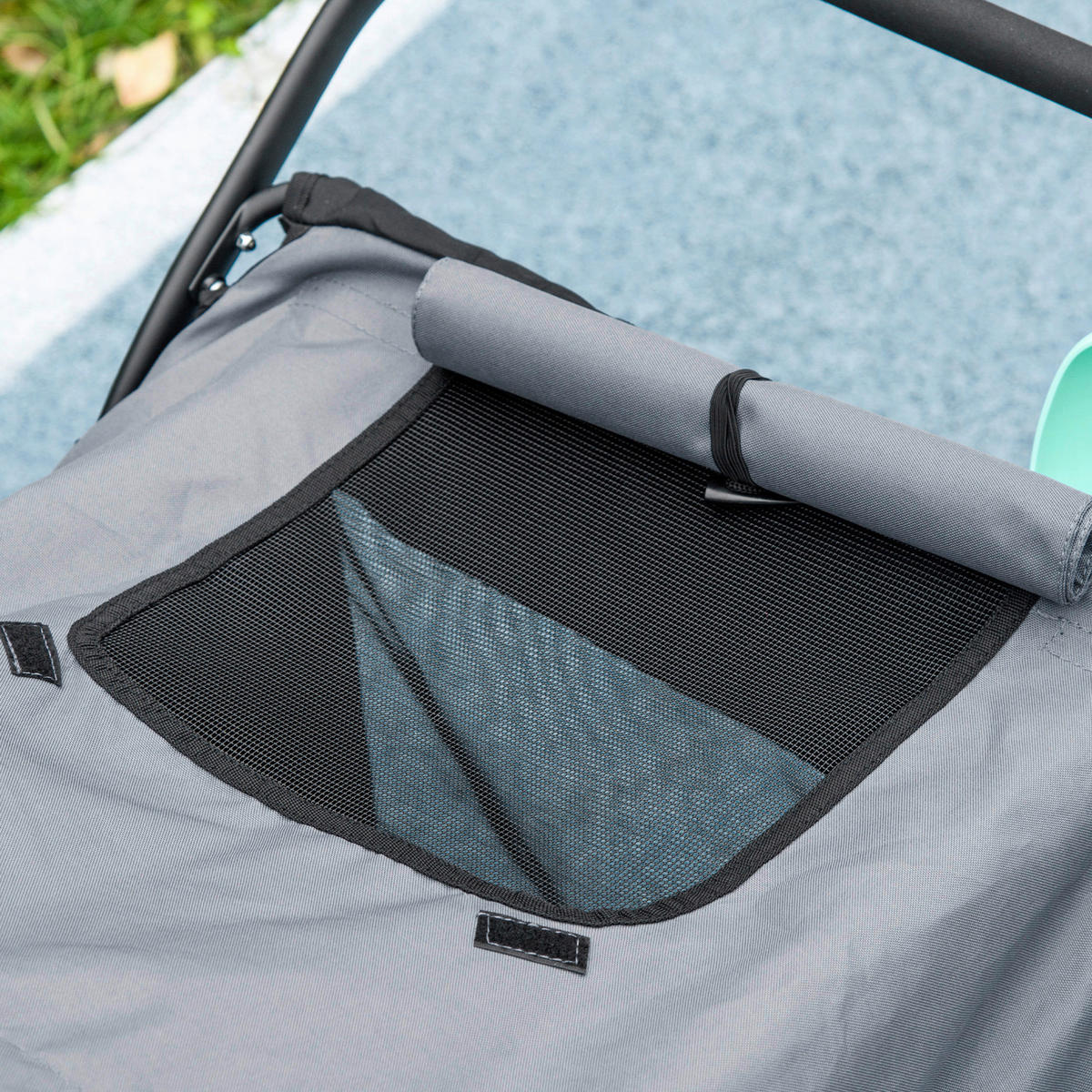 PawHut Hundebuggy grau Polyester-Mischgewebe B/H/L: ca. 70x97,5x111 cm Hundebuggy - grau (111,00/70,00/97,50cm) - PawHut