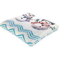 Wohndecke Flanell Wohndecke-Flanell_Schneemann150x200 - blau (150,00/200,00cm)