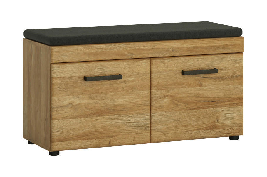 Sitzbank Cortina Eiche Grand-Son Nachbildung B/H/T: ca. 93x47x38 cm Cortina - Eiche/anthrazit (93,00/47,00/38,00cm)