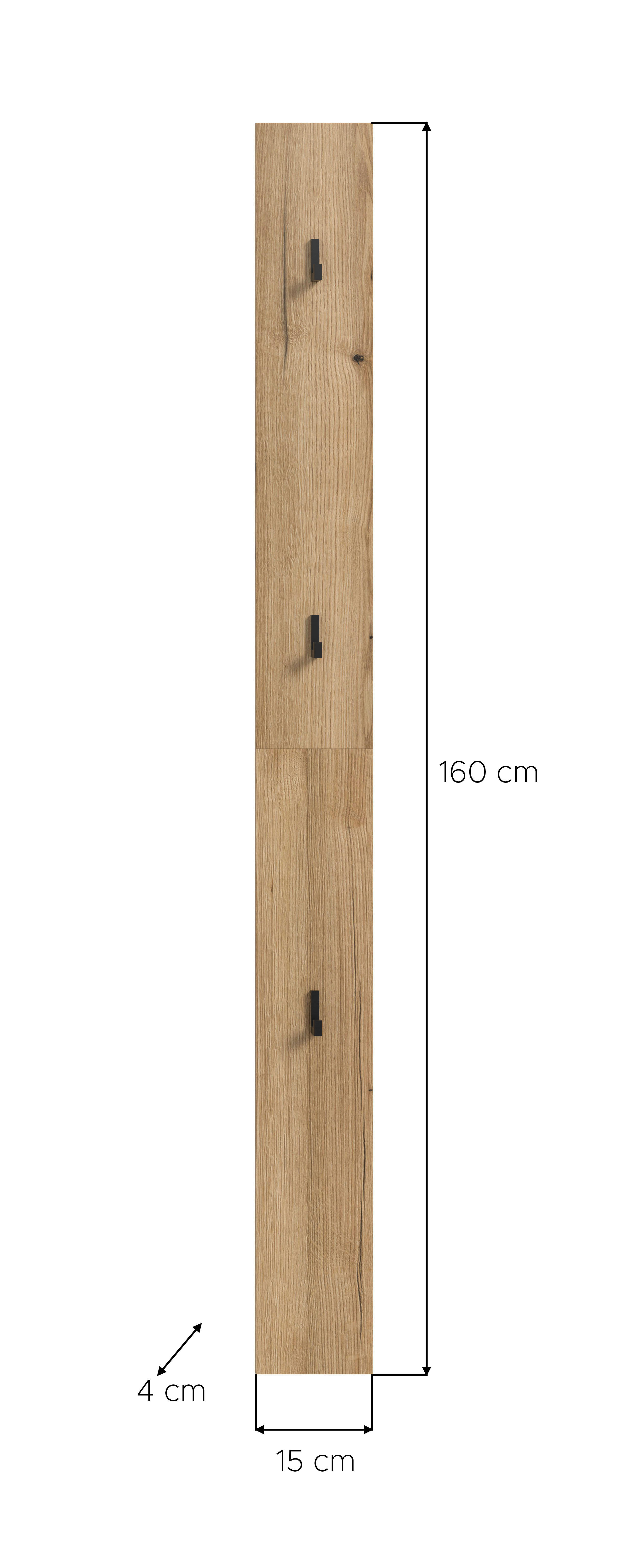 Garderobenhaken Naro Evoke Oak Nachbildung B/H/T: ca. 15x160x2 cm Naro - (15,00/160,00/2,00cm) - xonox.home