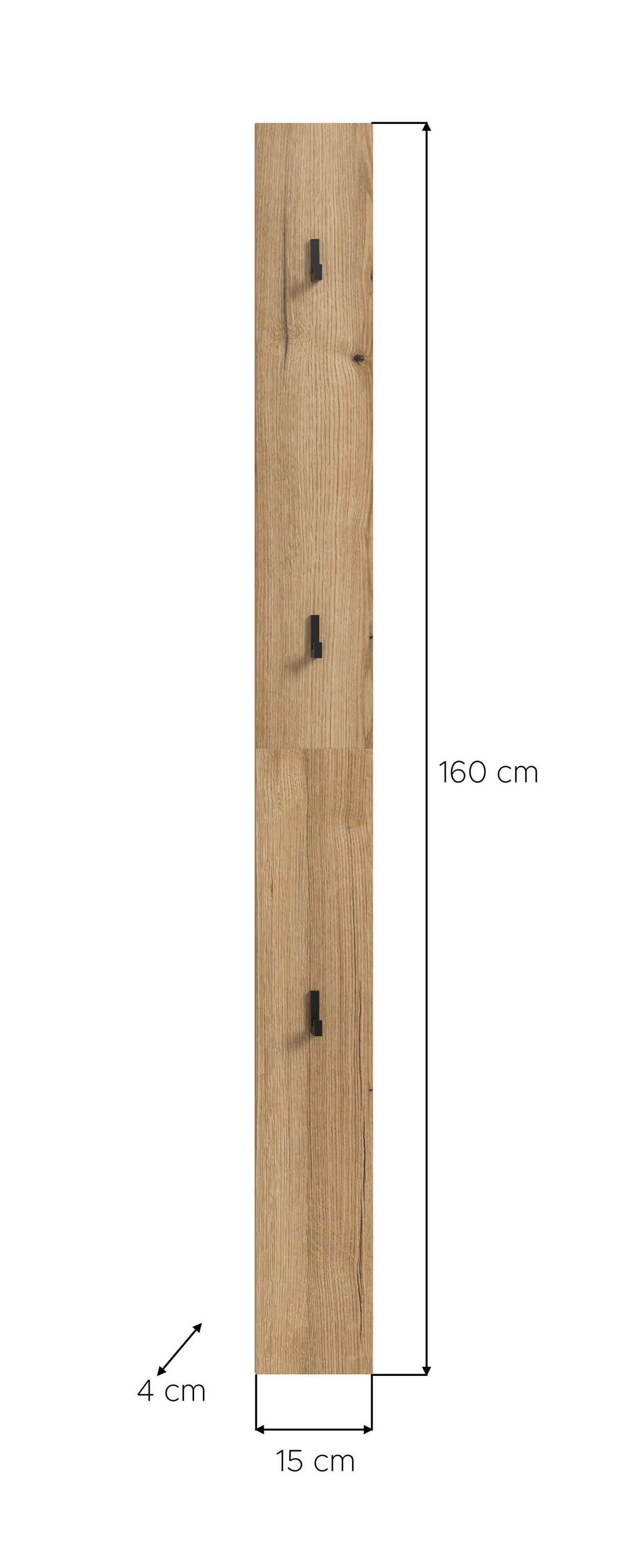 Garderobenhaken Naro Evoke Oak Nachbildung B/H/T: ca. 15x160x2 cm Naro - (15,00/160,00/2,00cm) - xonox.home