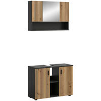 Badezimmer-Set Mone Basalt Nachbildung Artisan Oak Nachbildung B/H/T: ca. 80x180x30 cm Mone - Basalt (80,00/180,00/30,00cm) - xonox.home