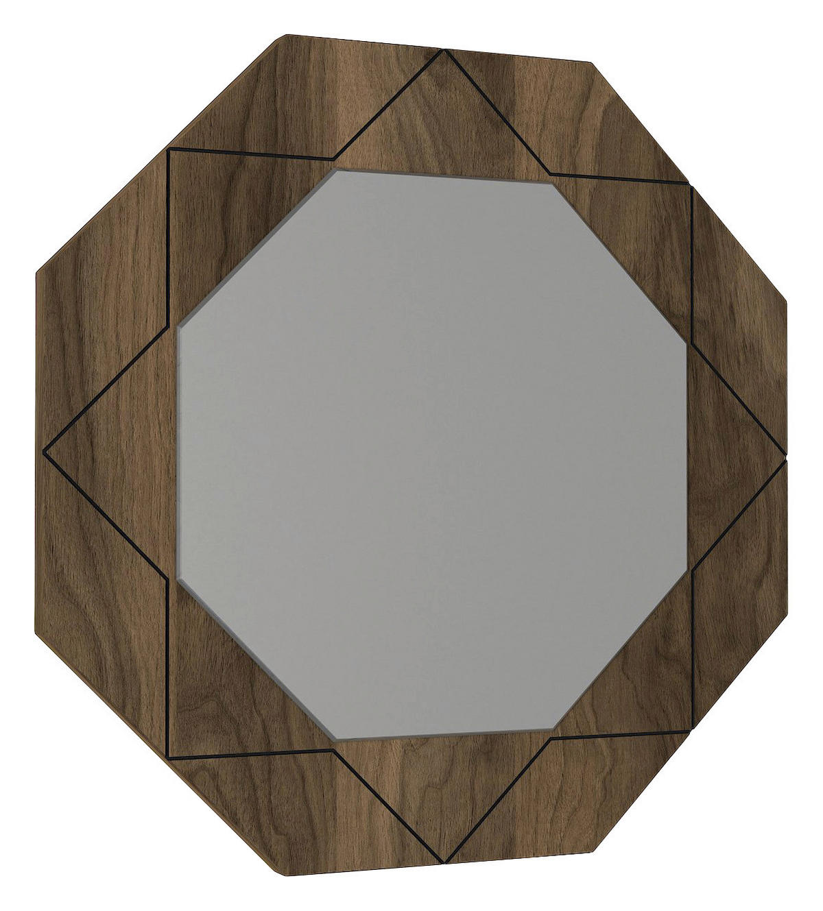 Wandspiegel Pablo walnuss Nachbildung B/H/T: ca. 45x45x2 cm Pablo - walnuss (45,00/45,00/2,00cm) - moebel17