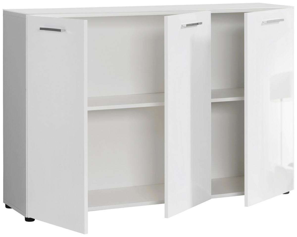 Kommode Rio weiß weiß glänzend B/H/T: ca. 120x83x35 cm Rio - weiß (120,00/83,00/35,00cm)