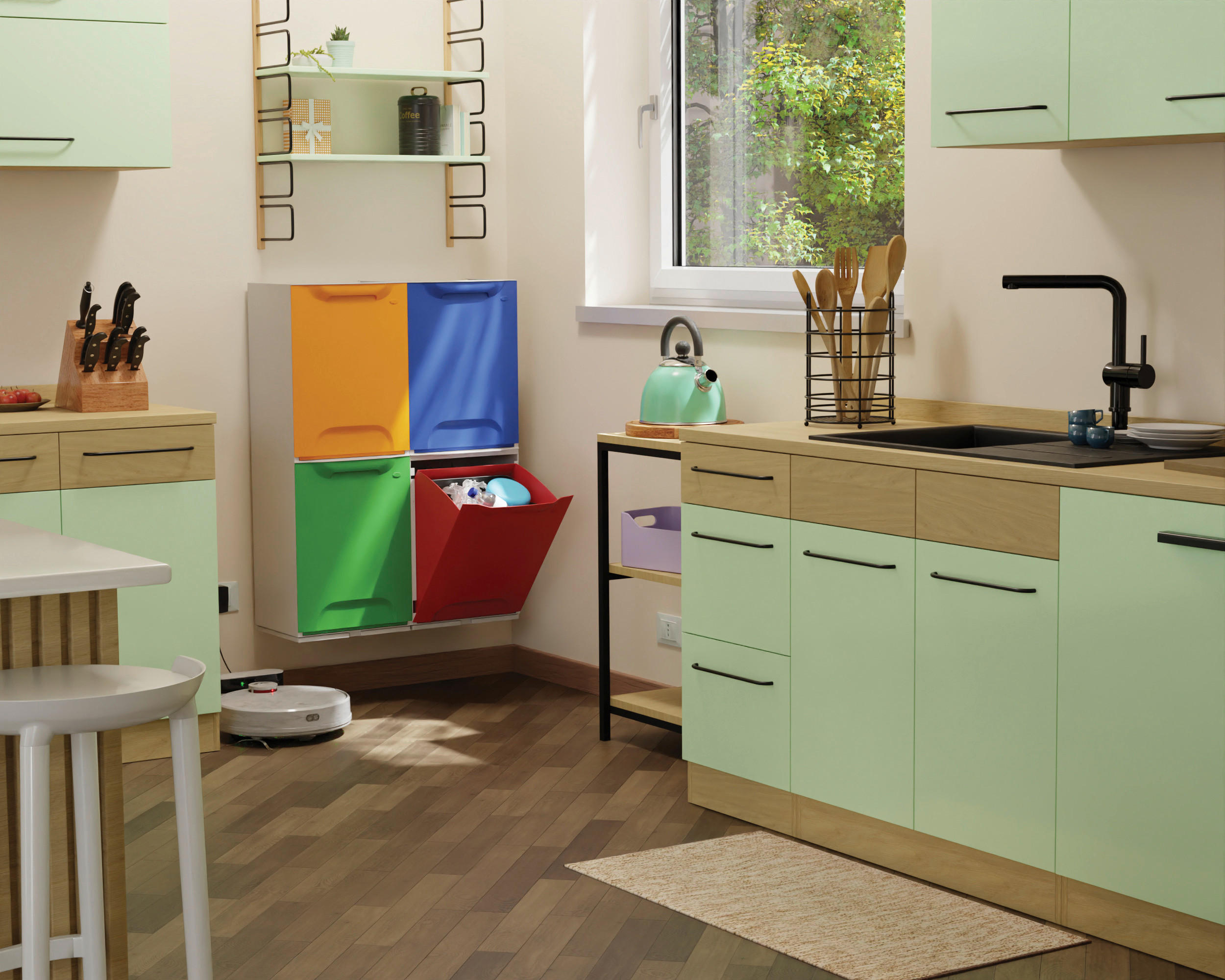 Thumbnail - Eco-Logico Recycling-Eimer gelb B/H/L: ca. 29x47x34 cm