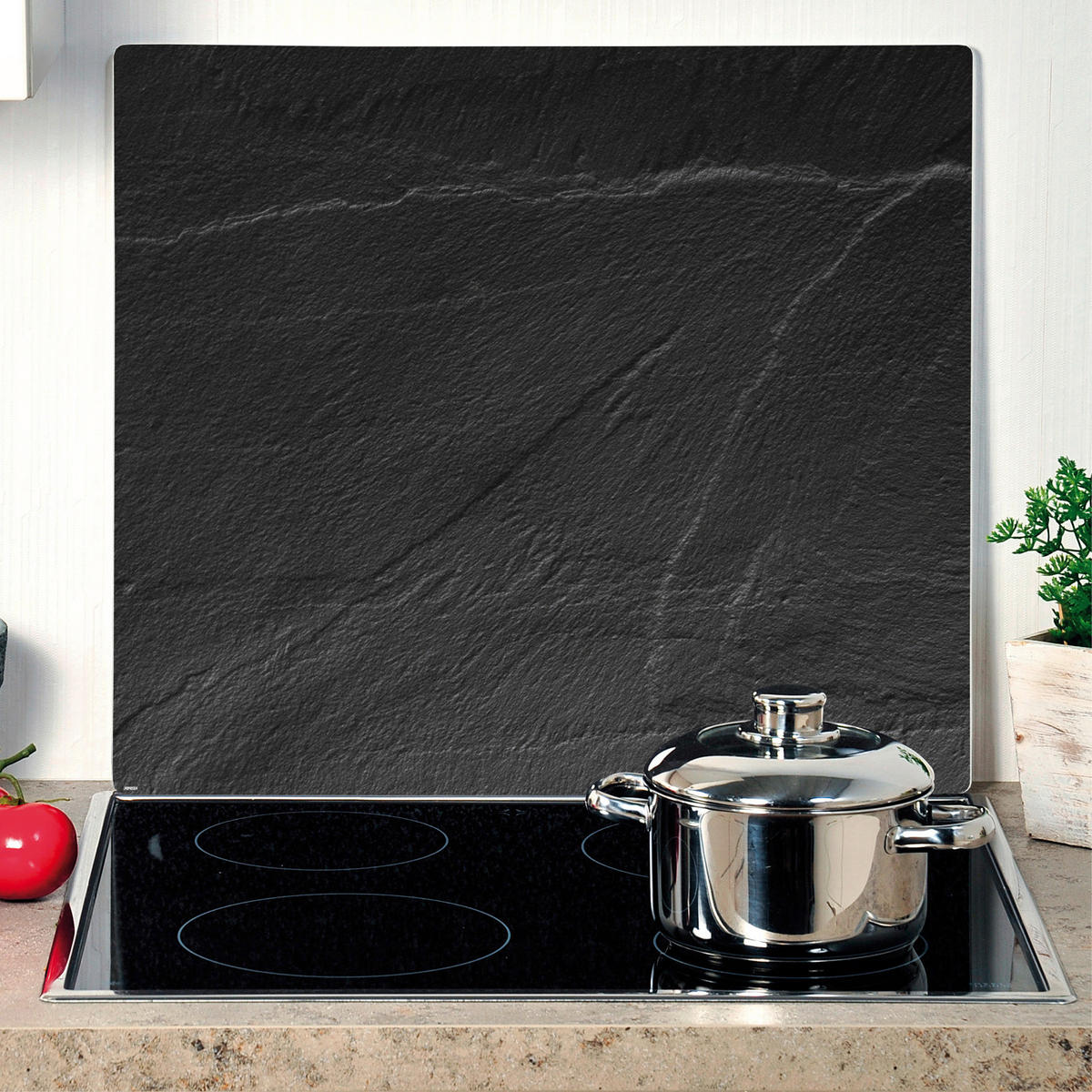 Kesper Herdblende-/Abdeckplatte Schiefer Glas Herdblende-/Abdeckplatte - anthrazit - Kesper