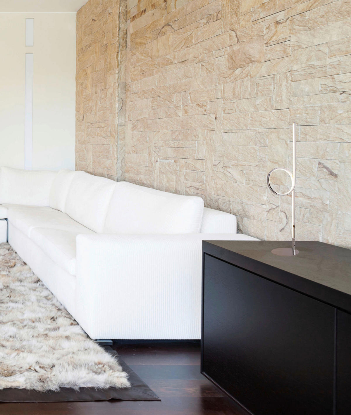 Näve Leuchten Tischleuchte 3115442 Chrom Metall Kunststoff B/H/T: ca. 14x65x14 cm null 1 Brennstellen Loop - Chrom (14,00/65,00/14,00cm) - Näve Leuchten