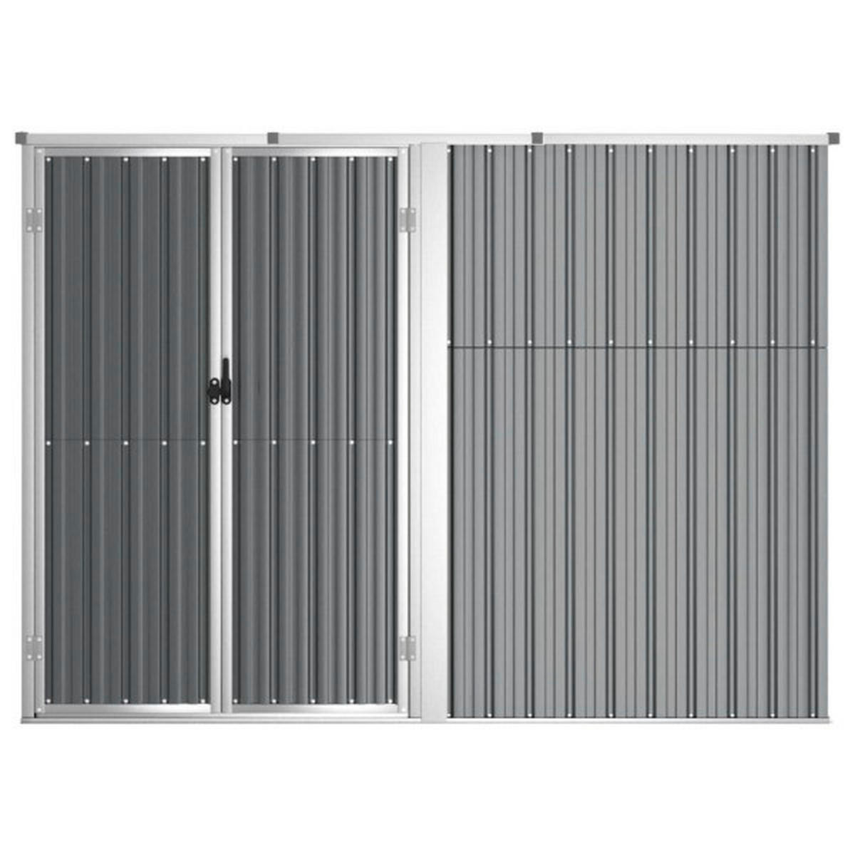 VidaXL Geräteschuppen grau Stahl B/H/T: ca. 225x161x89 cm Geräteschuppen - grau (225,00/161,00/89,00cm) - VidaXL