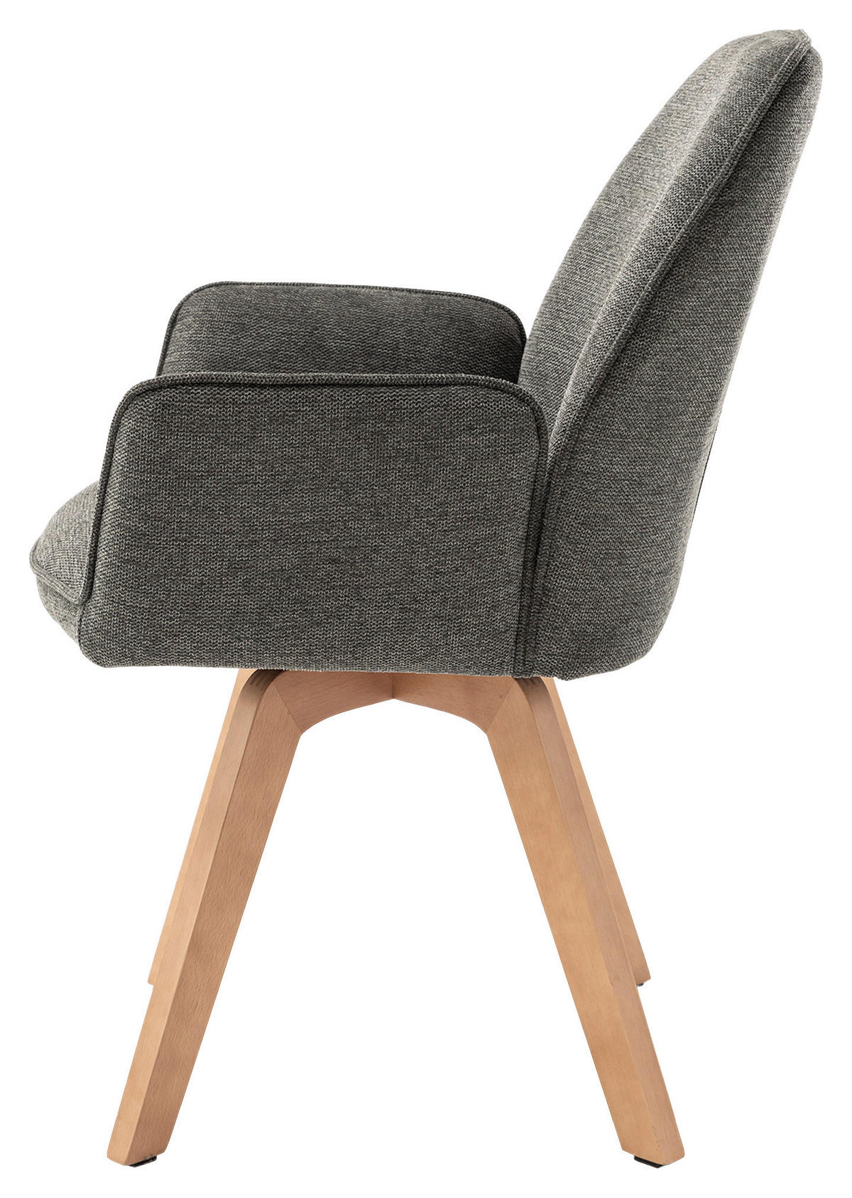 Stuhl TONY Eiche anthrazit Holz Stoff B/H/T: ca. 57x89x61 cm TONY - Eiche/anthrazit (57,00/89,00/61,00cm) - byLIVING