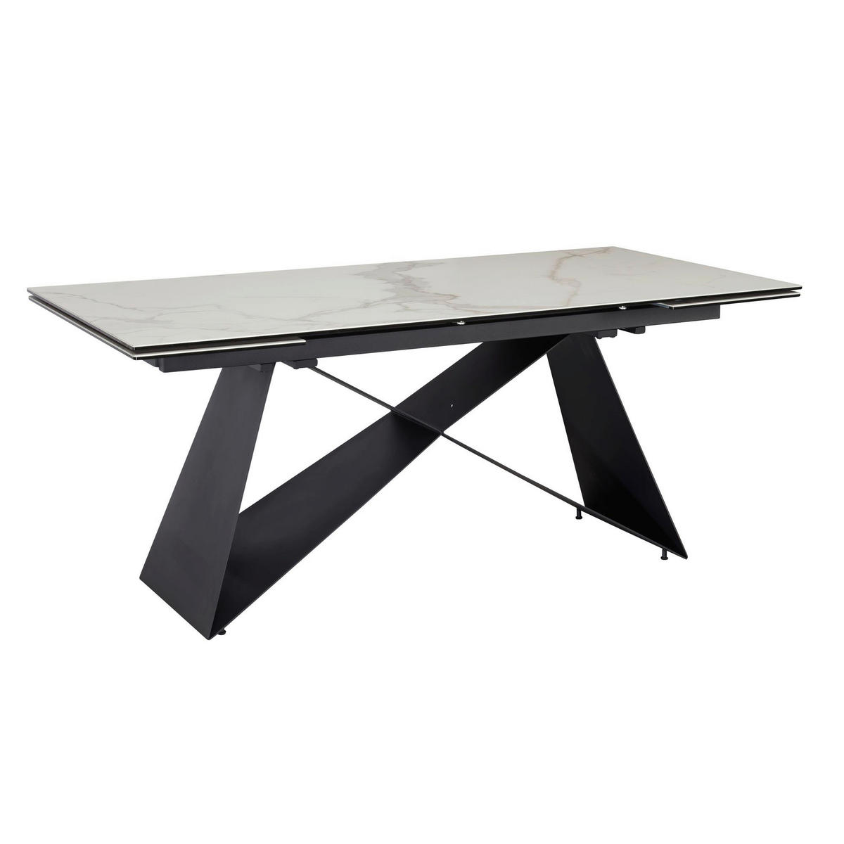 Esstisch weiß Marmor Optik B/H/T: ca. 180x76x95 cm Esszimmertisch - weiß (180,00/76,00/95,00cm) - Wohnling