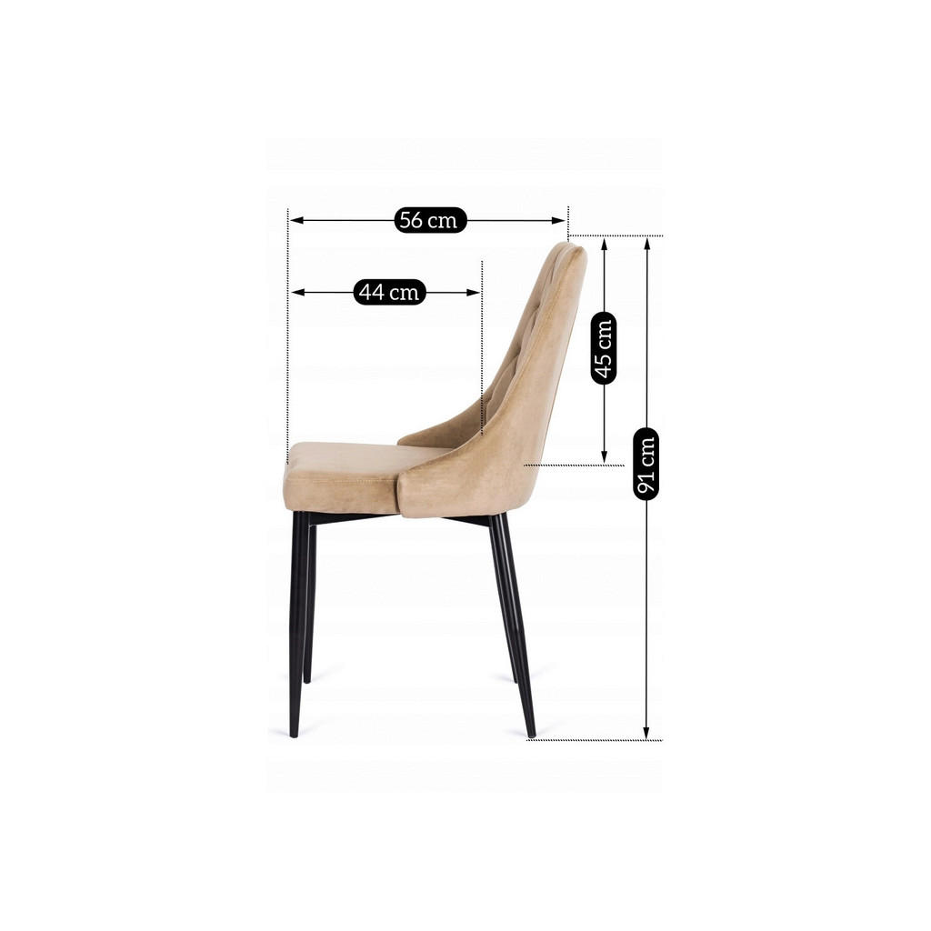 Thumbnail - Stuhl CORK beige Velourstoff B/H/T: ca. 46x91x56 cm