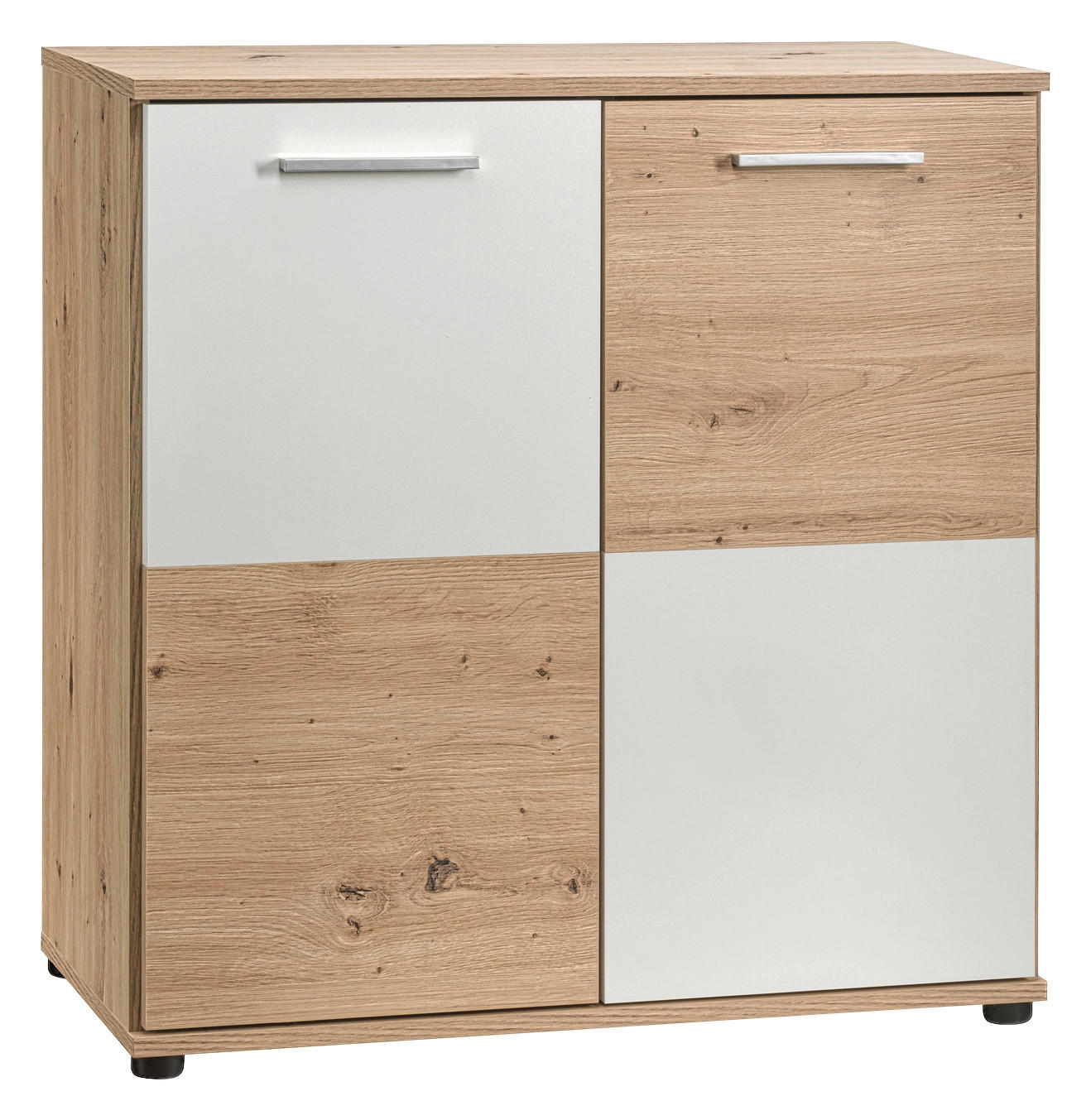 Kommode Zero Eiche Artisan Oak Nachbildung weiß B/H/T: ca. 72x72x34 cm Zero - Eiche/weiß (72,00/72,00/34,00cm)