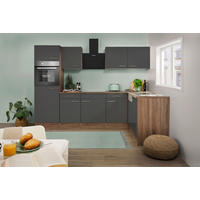 Respekta Winkelküche KBL280EYGS grau B/H/T: ca. 280x205x172 cm KBL280EYGS - Eiche/grau (280,00/205,00/172,00cm) - Respekta