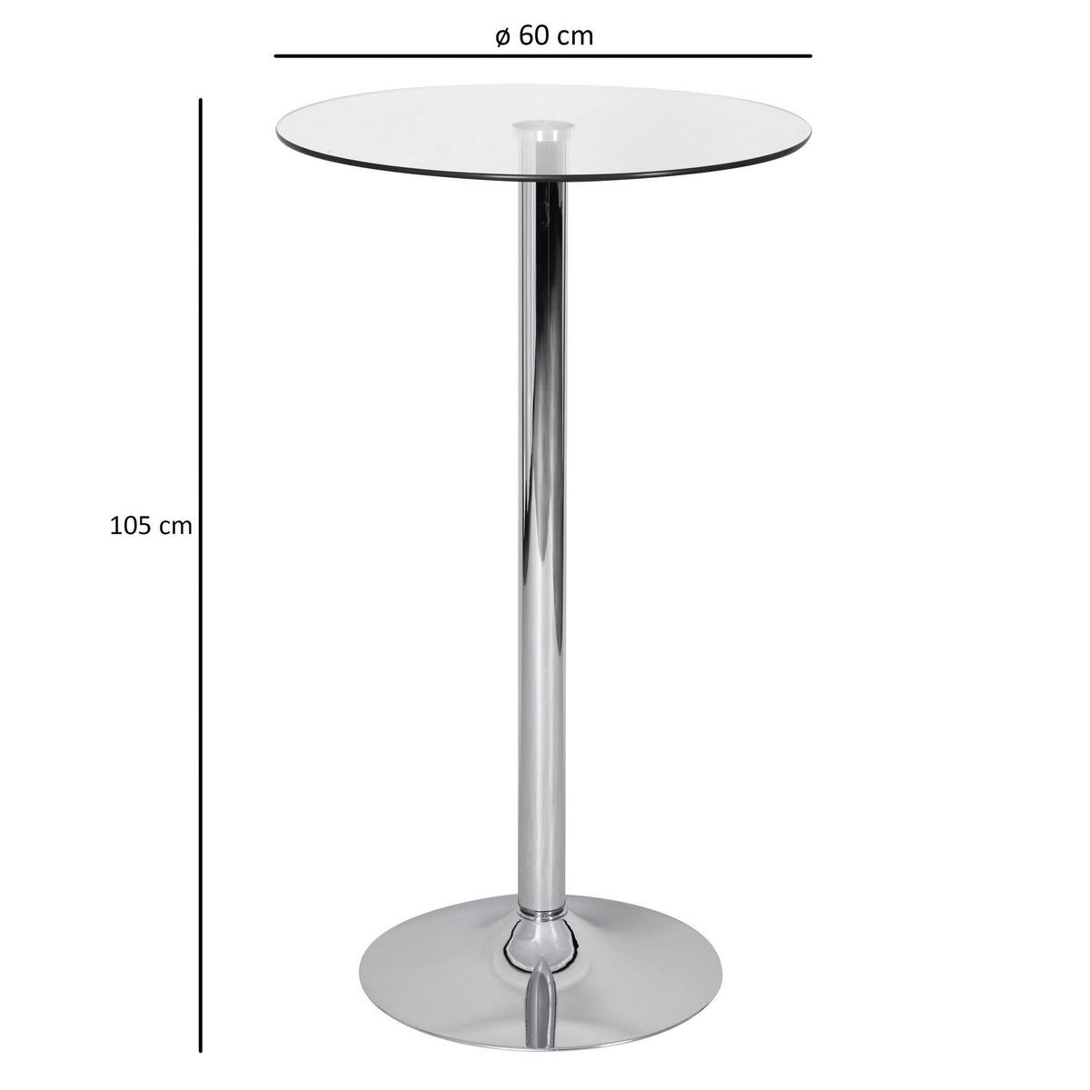 Tisch glasklar Glas B/H/T: ca. 60x105x60 cm Stehtisch - glasklar (60,00/105,00/60,00cm) - Amstyle