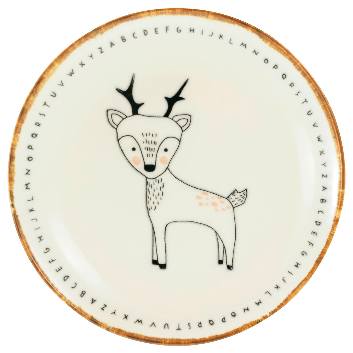 CreaTable Tellerset Freunde des Waldes beige Steinzeug D: ca. 21 cm Freunde des Waldes - beige/braun (21,00cm) - CreaTable